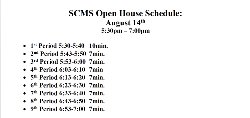 Open House Schedule